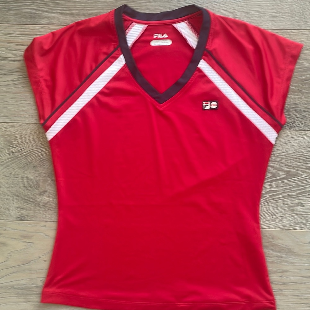 Fila 🇺🇸Red, White, and Blue V Neck T-Small